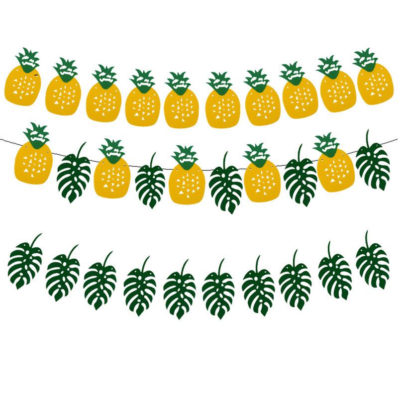Foto rekvisita bunting banderoller ananas blad flagga baby shower bröllop födelsedag sommar hawaiian tropisk fest dekoration evenemang leveranser
