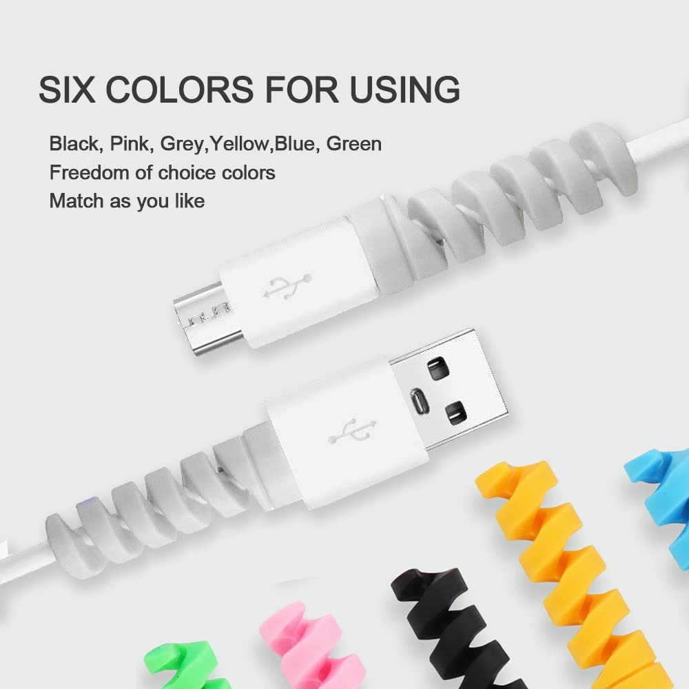 Flexible Spiral Charging Cable Protector Wire Cord Organizer Silicone Tube Charger Saver for iPhone iPad MacBook USB Cell Phones
