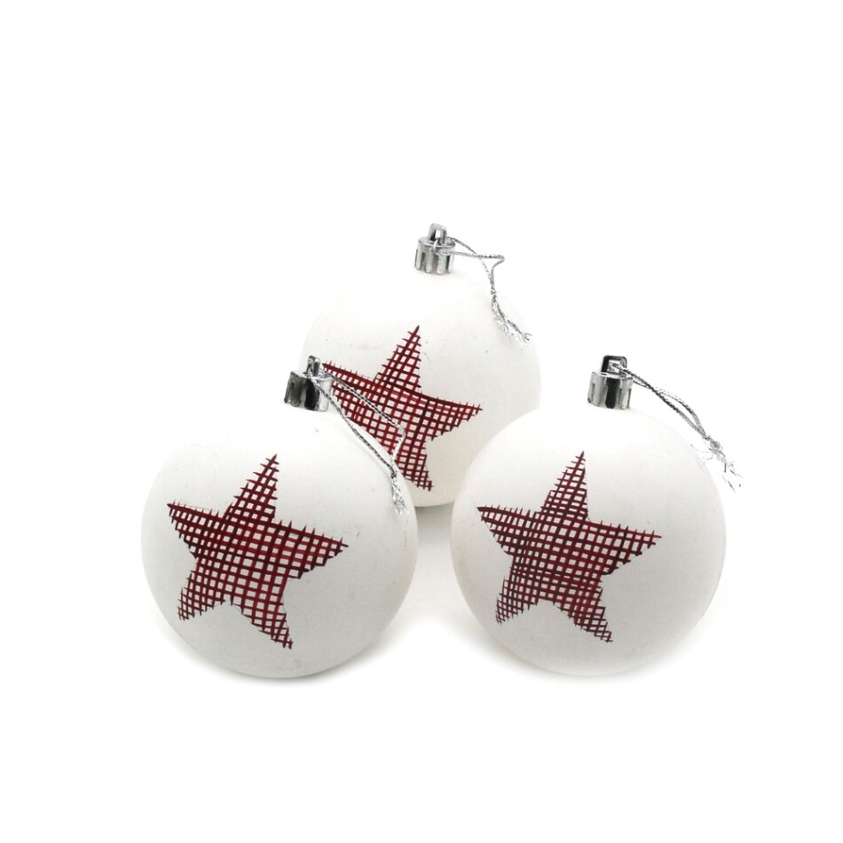 3Pcs Christmas Balls 6cm Baubles Christmas Tree Decorations Matte White Balls Christmas Tree Hanging Ornament Party Supplies