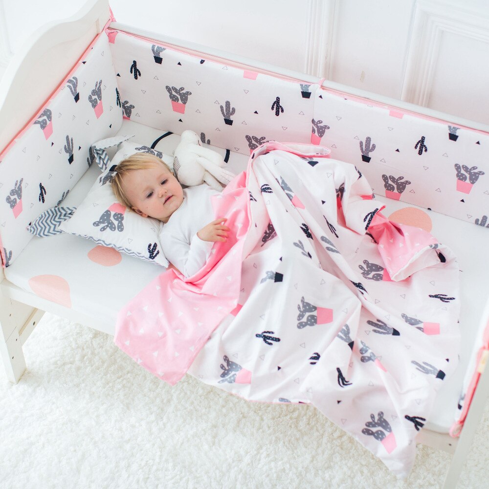 Muslinlife Infant Baby Krippe Stoßstangen, Muster Flamingo/Kaktus/Fuchs/Baum/Clauds Sicher Schutz, Baumwolle Baby Bett