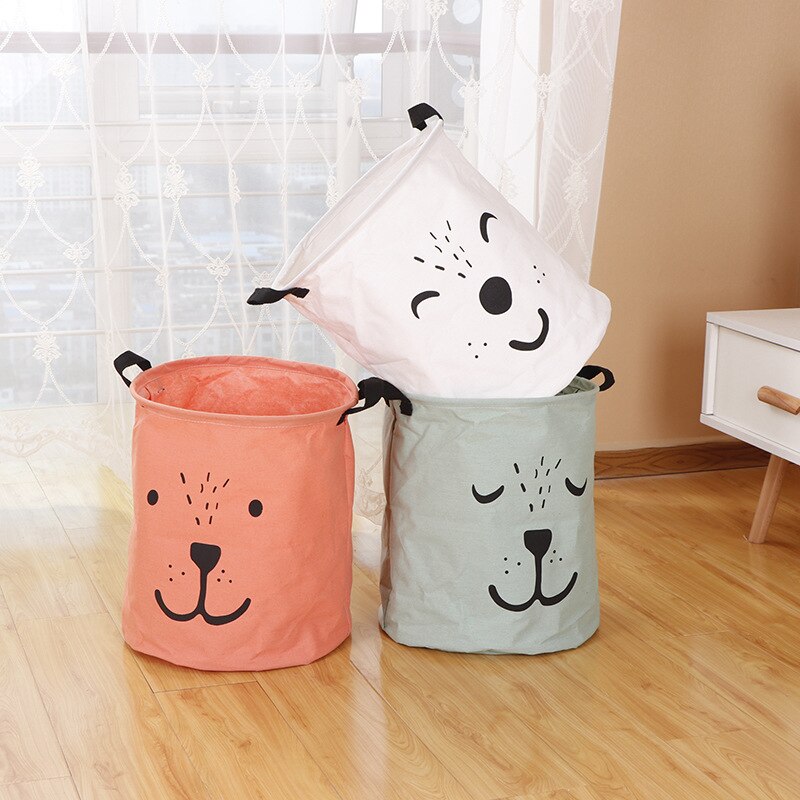 Baby Laundry Basket Foldable Toy Storage Bucket Picnic Dirty Clothes Basket Box Canvas Organizer Laundry Hamper