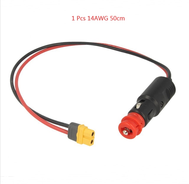 12-24V Sigarettenaansteker Plug Male Naar XT60 Vrouwelijke Socket Connector Plug Adapter With14AWG 20/30/50Cm Draad Voor Rc Laders: 1PC 14awg 50cm Amass