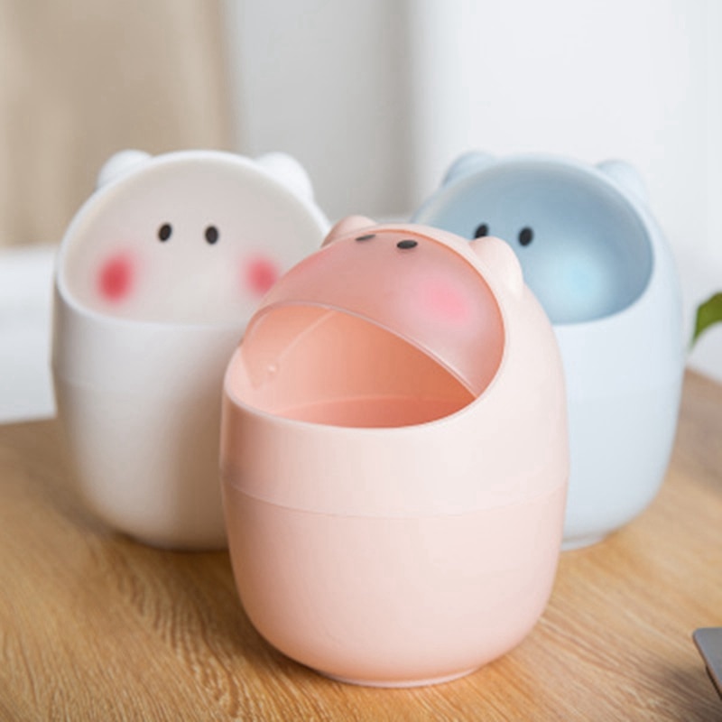 Mini Abfall Behälter Schreibtisch Müll Korb Reinigung Fass Kreative Kleine Schreibtisch Organizer Lagerung Mülltonnen Ebene Mülleimer Papier Zu