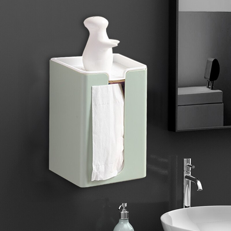 Tissue Doos Wandmontage Badkamer Toiletrolhouder Gratis Punch Woonkamer Keuken Papier Dispenser Thuis Tissue Storage Case