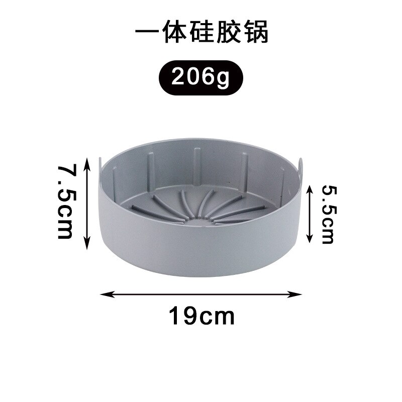 Air Friteuse Silikon Topf Grill Pan Reusable Silikon Topf Backblech Multifunktionale Silikon Pad Zubehör Kuchen Backen Pfannen: Type 1-Gray 19cm
