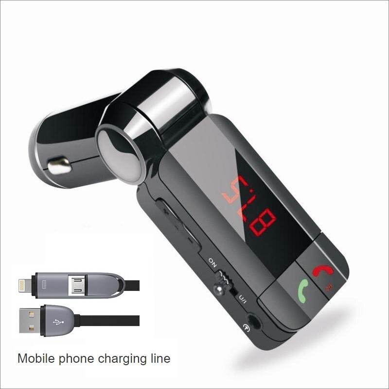 Auto  mp3 soitin bluetooth handsfree puhelin 12v auton tupakansytytin fm käynnistä u levy musiikki usb laturi aux tulo: Mp3 ( latausjohtoa)