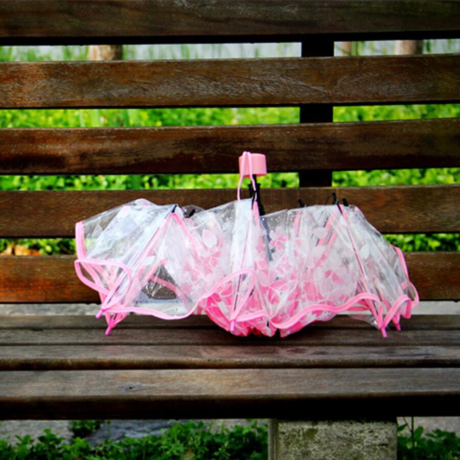 Japanese Rain Folding Umbrella Kids Women Lightweight Sakura Novelty Transparent Umbrellas Flower Small Modis Girl 40YS135