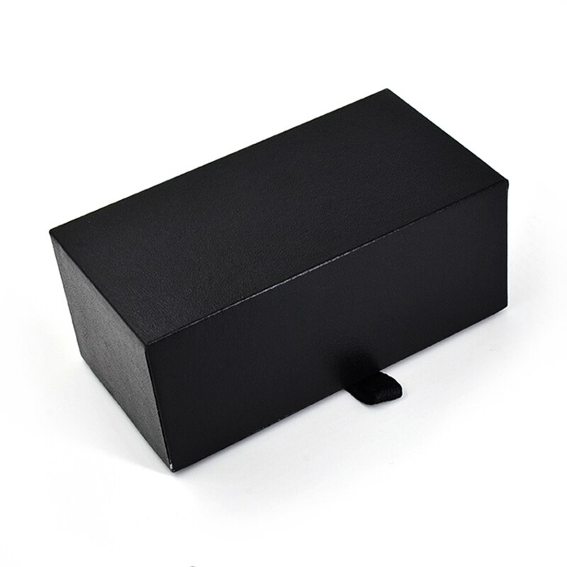 Zwart PU Lederen Doos voor Manschettenknopfe manchetknopen Opbergdoos Sieraden Manchetknopen Organizer Verpakking Box Case