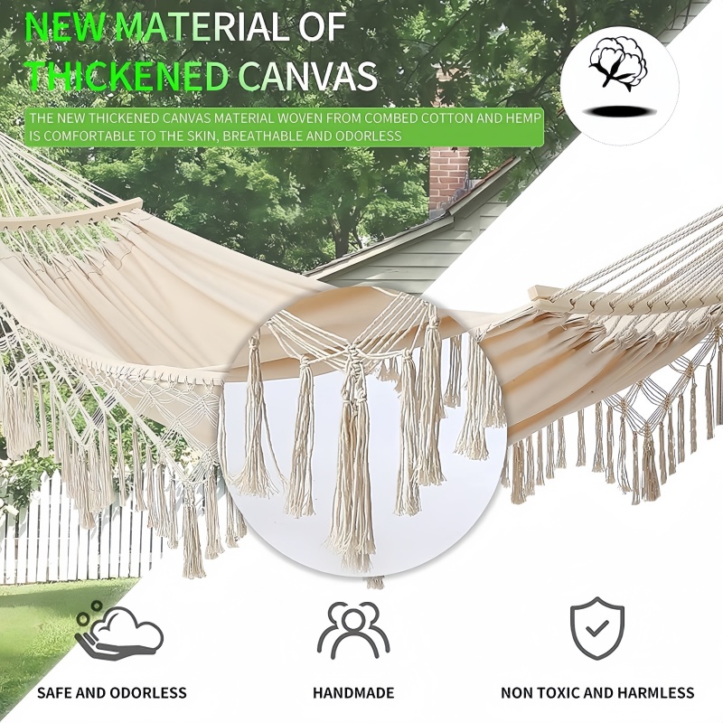 Enda bred tjock duk hängmatta utomhus camping backpackaging fritid gunga bärbar hängande säng sovande hängmatta
