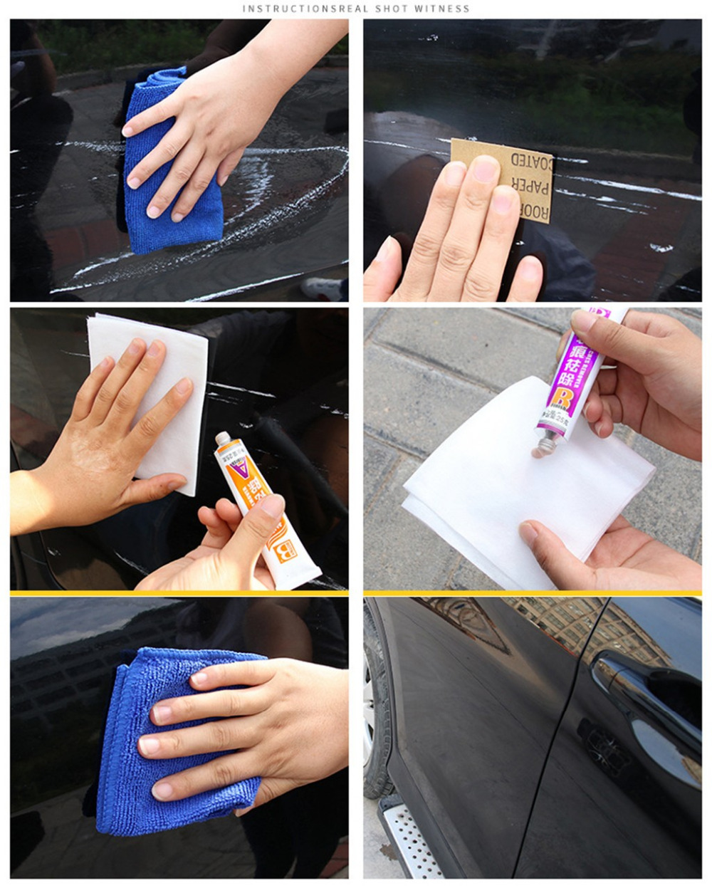 Paint Scratch Remover Removal Scuffs Scratches 2 Part Kit car accessories Accesorios de coche Multipurpose