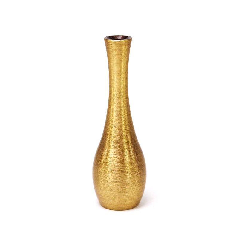Tiny Pure Copper Flower Vase Decorative Mini Metal Artificial Flower Vase: Copper Brush