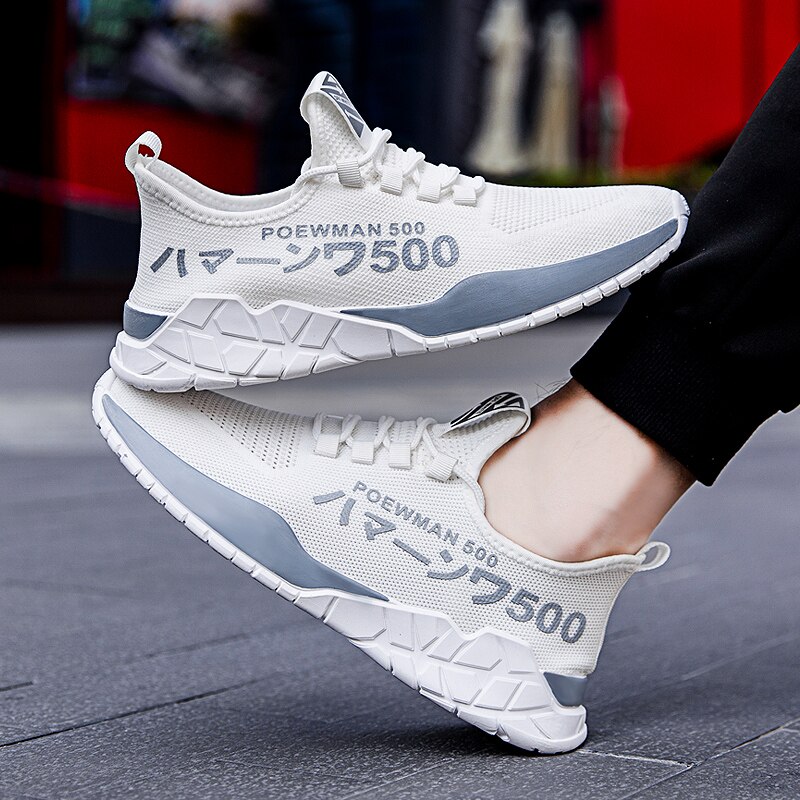 Åndbare huller mand fritidssko mænd sneakers snøre mænd vulkanisere sko behagelige efterår flade sko mandlige
