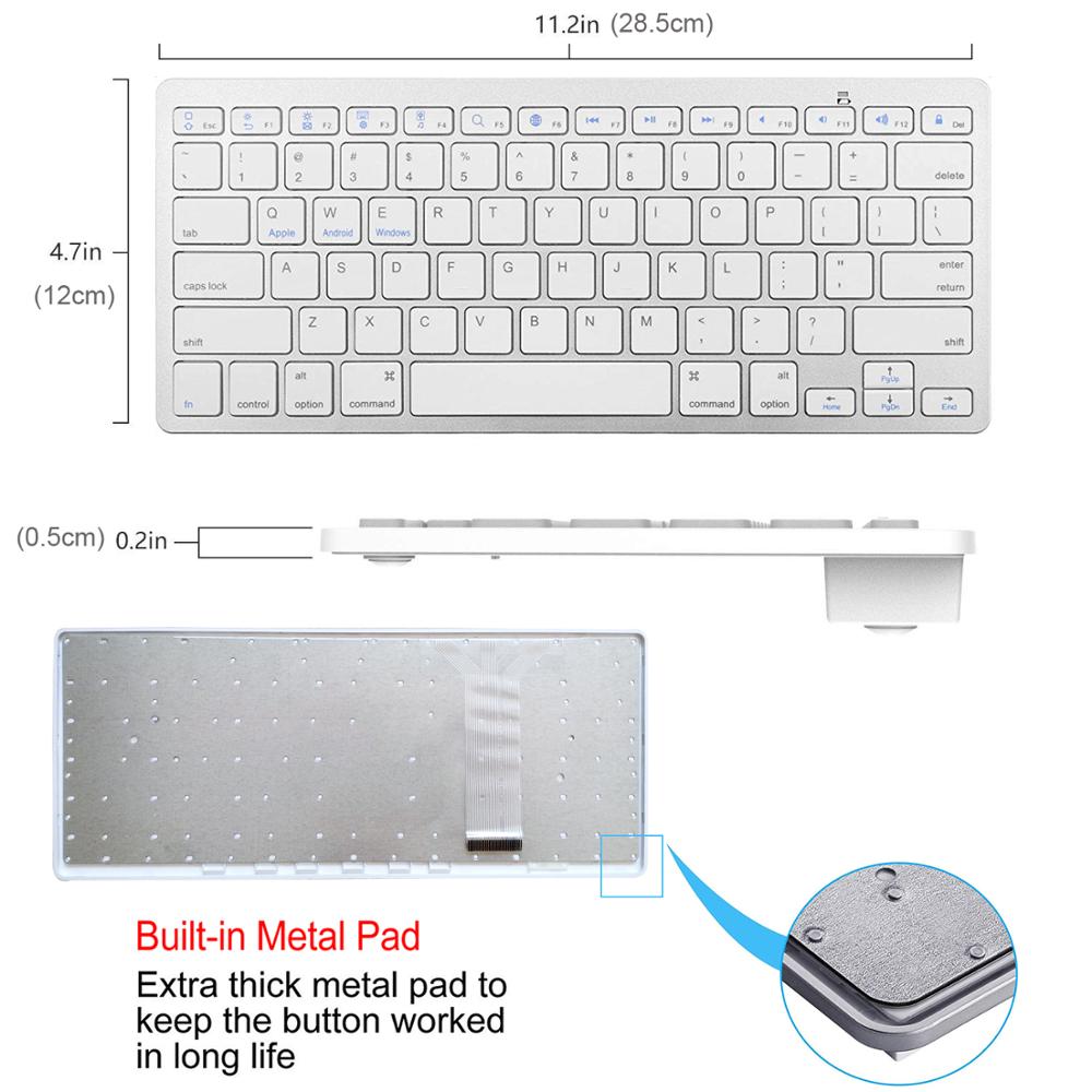 Multi-Lingual Universal Wireless Bluetooth Keyboard Ultra Slanke Draadloze Toetsenbord Compatibel Voor Ios Ipad Android Tabletten Windows