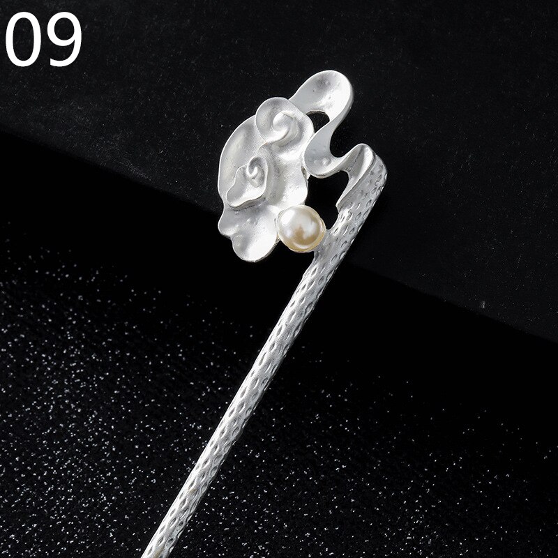 Vintage Hair Sticks Pick For Women Girls Metal Hair Pin Clips Chinese Style Hair Chopsticks Hairpins Jewelry Accessories: 9