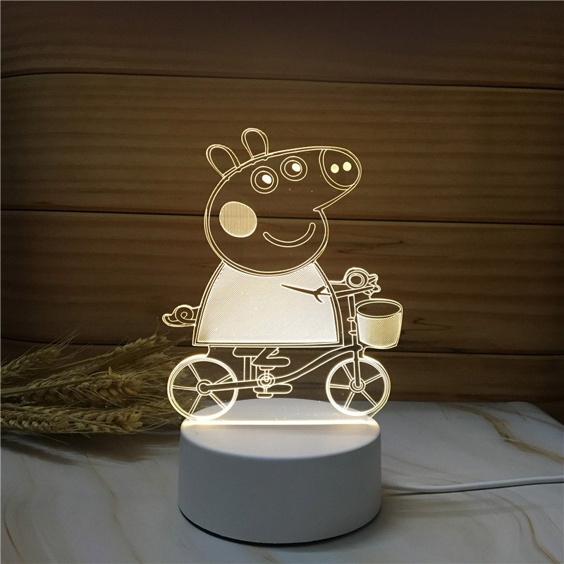 3D Led Lamp Creatieve 3D Led Night Lights Novelty Illusion Night Lamp 3D Illusion Tafellamp Voor Thuis Decoratieve Licht: Geel