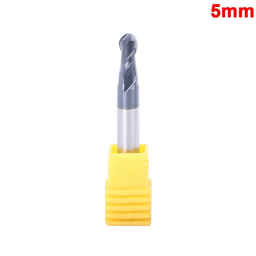 50mm ball nose end mill Drill Bit 2 flutes Endmills cnc end milling cutter for metal face and slot machining coated end mills: 5mm