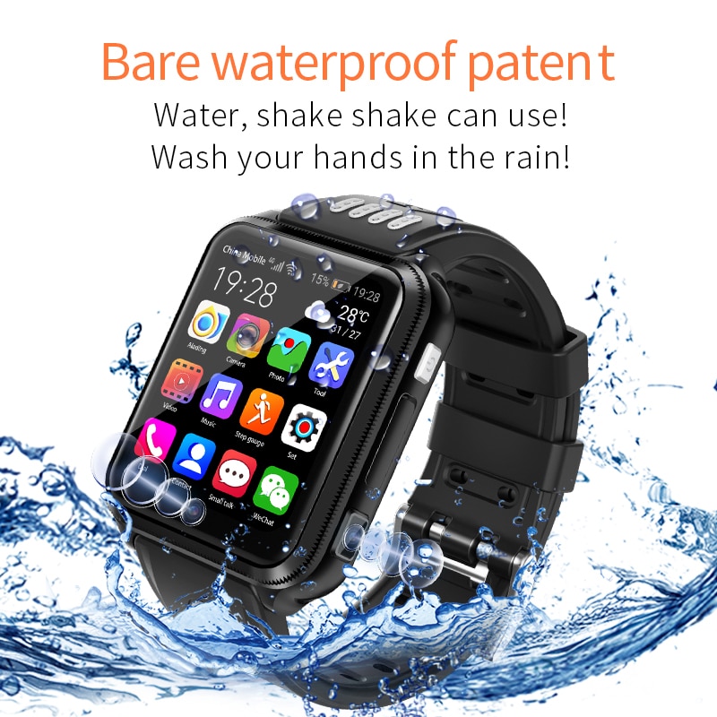 Smart Horloge Kinderen IP68 Waterdichte Smartwatch Met Gps Locator Touch Screen Tracker Sos Call 4G Sim Tf Card Dual camera Horloge