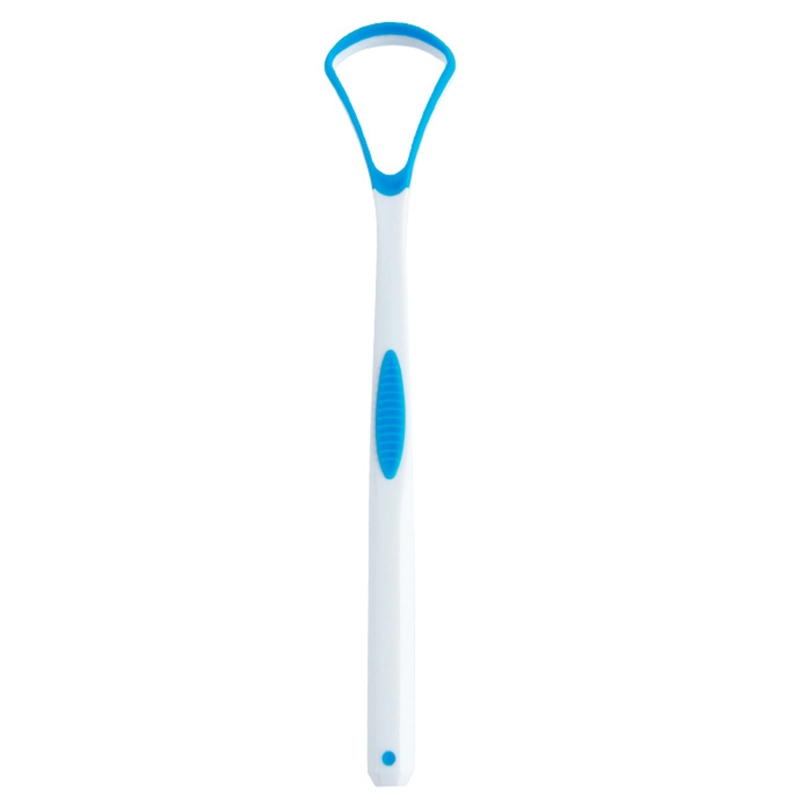 Limpiador raspador lengua para niños adultos, cepillo lengua para aliento fresco Dental, elimina mal aliento en: Azul