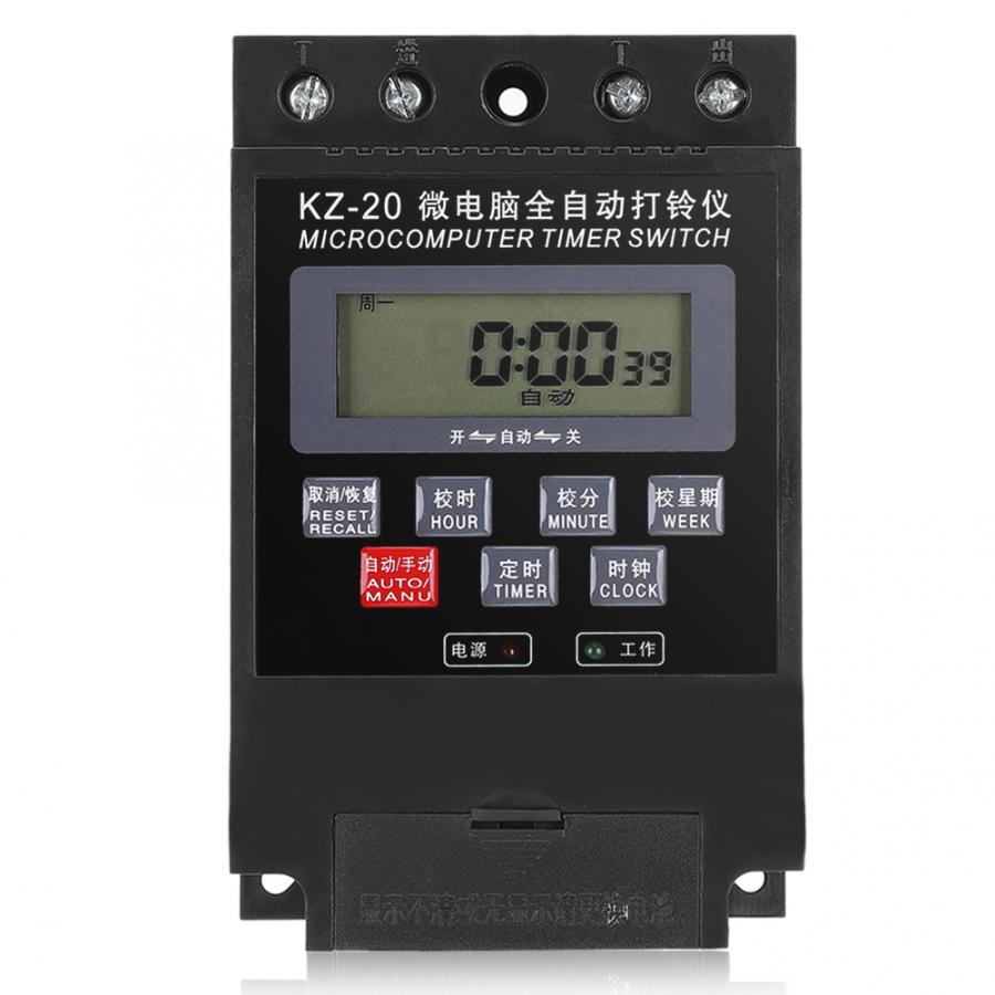 Temporizador de timbre eléctrico para KZ-20, interruptor de encendido/apagado programable para la escuela, relé de tiempo de 220V