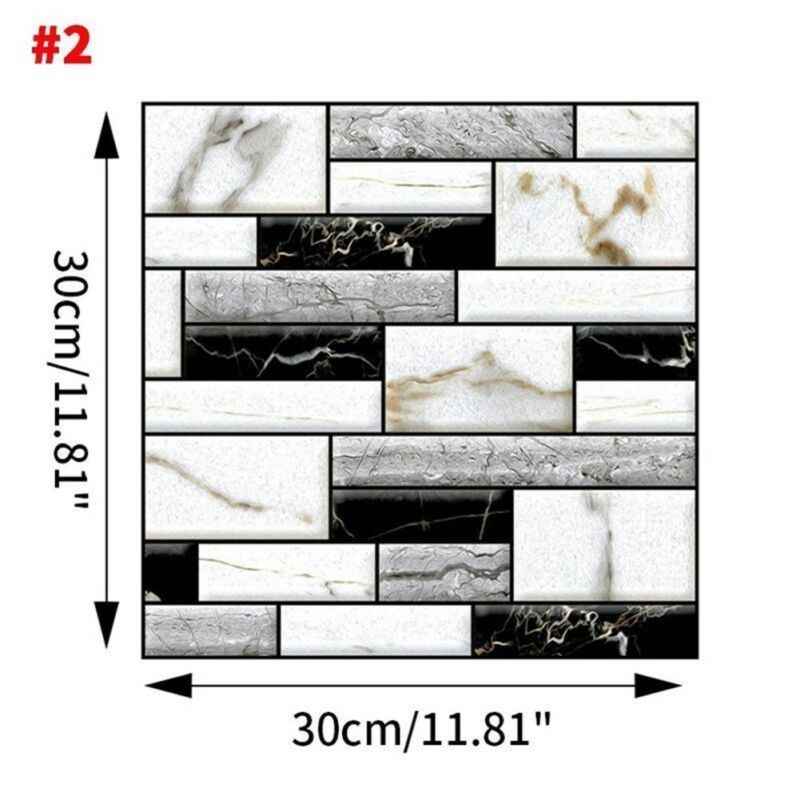 3d mosaik selvklæbende badeværelse køkkenindretning væg trappefliser klistermærke 30 x 30cm