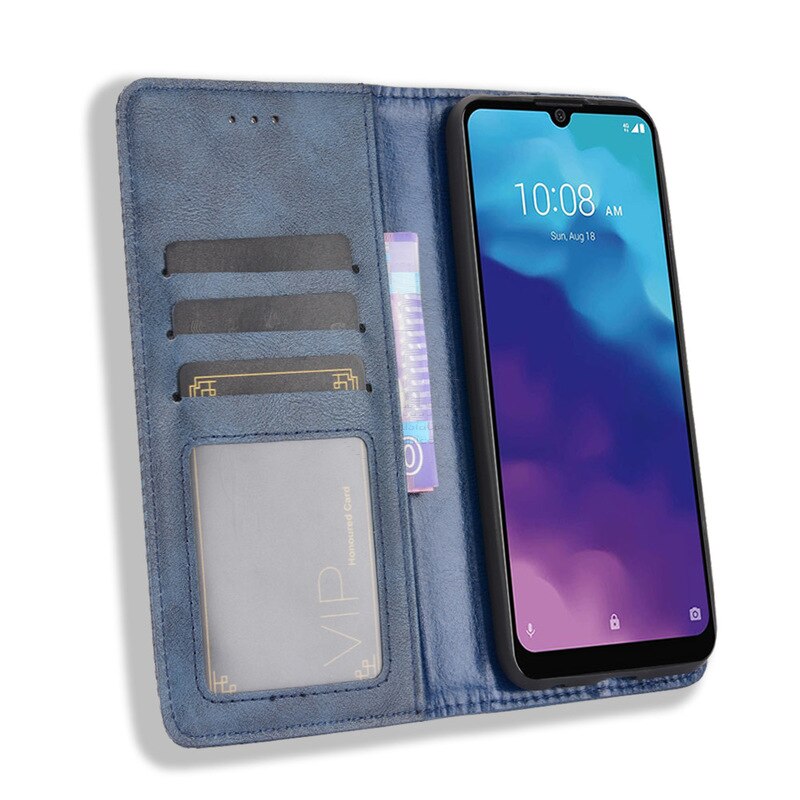 Voor Zte Blade A7 Case Book Wallet Vintage Slim Magnetische Leather Flip Cover Card Stand Soft Cover Luxe Mobiele telefoon Tassen