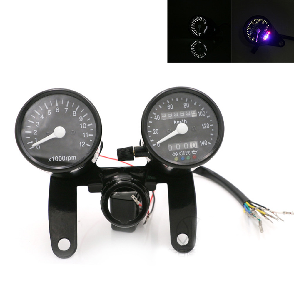Motorcycle Odometer Speedometer Tachometer Gauge For Chopper Bobber Cafe Racer