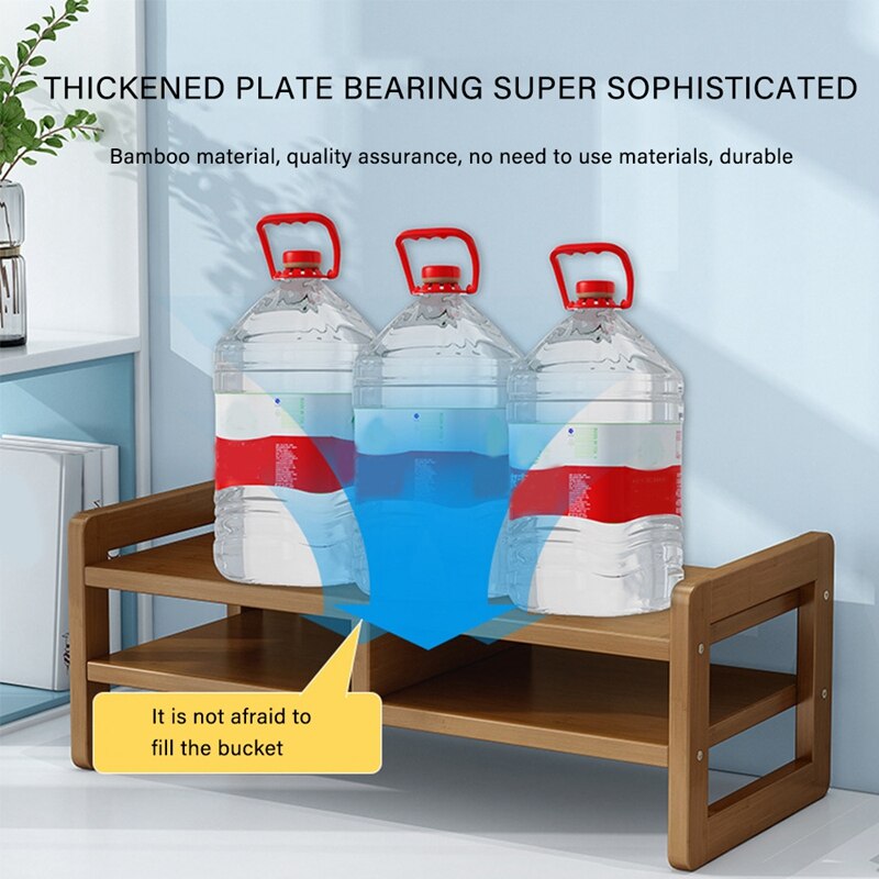 1Pcs Monitor Stand For Computer Laptop Printer Desktop Organizer Shel Desktop Bamboo Workspace Platforms Stands