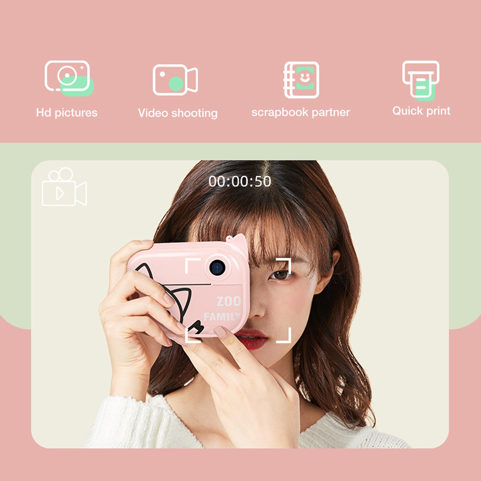 Mini Digital Polaroid kids camera toy камера 1080P Instant Print Camera best for Girls Boys juguetes para niños фотоаппарат