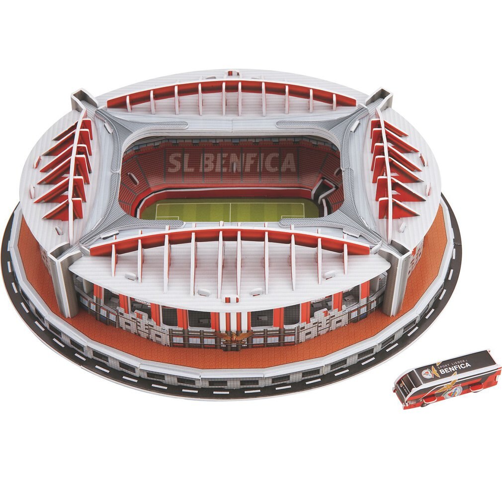 FAI DA TE 3D Jigsaw Puzzle Del Mondo Stadio di Calcio di Calcio Europeo Parco Giochi Costruzione del Modello Assemblato Giocattolo Di Puzzle Per I Bambini: Argento