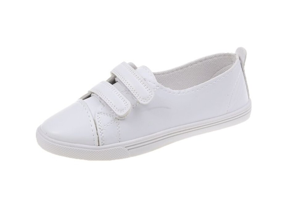 Sommarskor kvinna ledigt pu läder grunt enkla kvinnor vardagligt blommiga vita skor sneakers som andas: Vit / 5.5