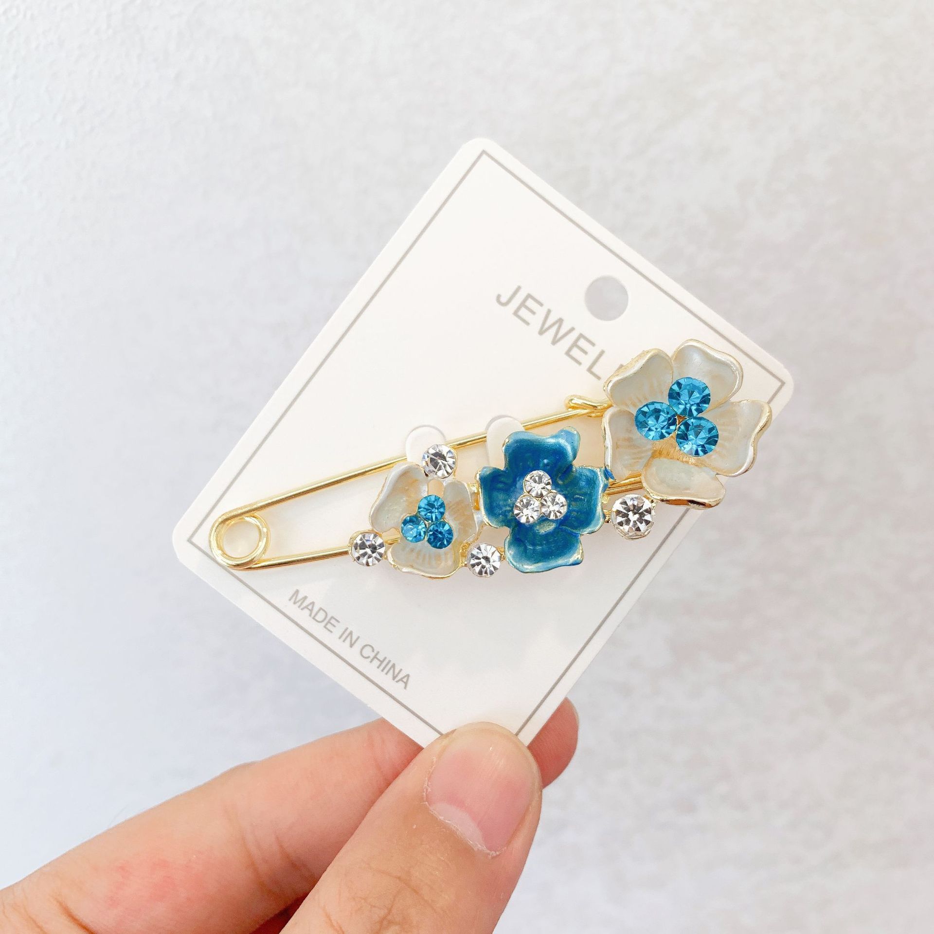 Sjal blomst broche diamant olie lilje tulipan sommerfugl stor nål sikkerhedsnål frakke kjole anti-genskin silke tørklæde spænde: 9