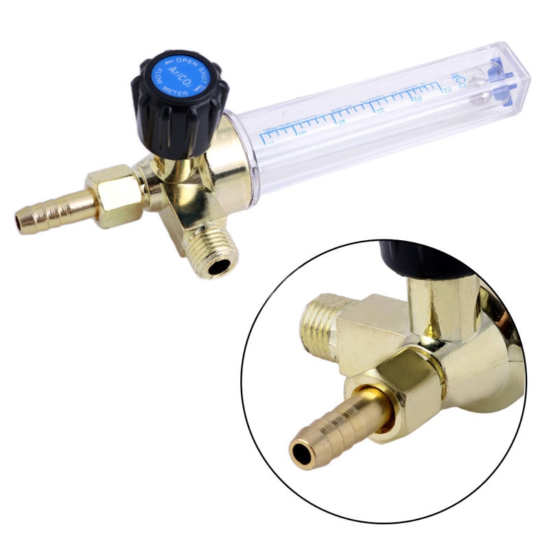 1pc 7mm Barb Meter 1/4PT 0.15 MPA Gas AR/CO2 Welding Regulator Clear & Gold