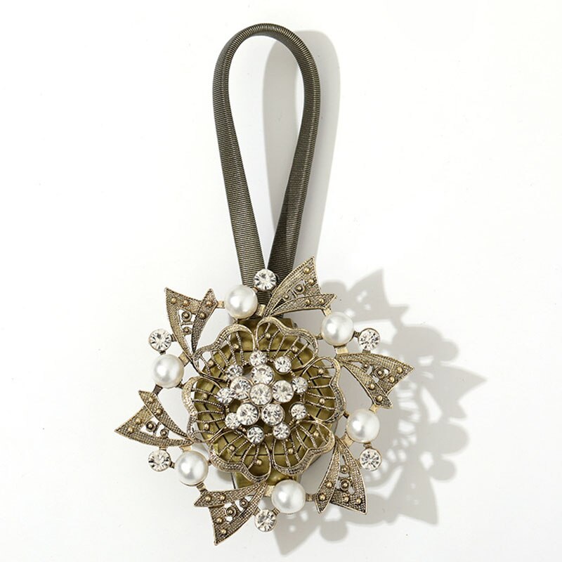 Bloemvormige magneetgordijn tieback ringen lente strass staaldraad magnetische gordijngesp clips raamhouder accessoires