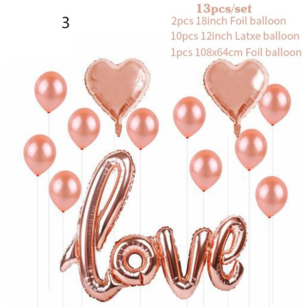 1 sæt loveletter folie balloner hreat latex helium ballon jubilæum bryllup valentinsdag fødselsdagsfest indretning: 3