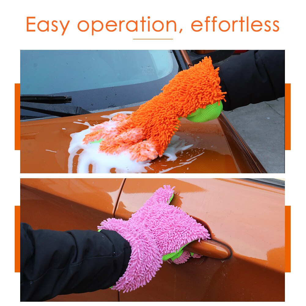 1pc Durable microfibre voiture fenêtre lavage nettoyage chiffon Duster serviette gants lavage nettoyage Anti rayure voiture laveuse