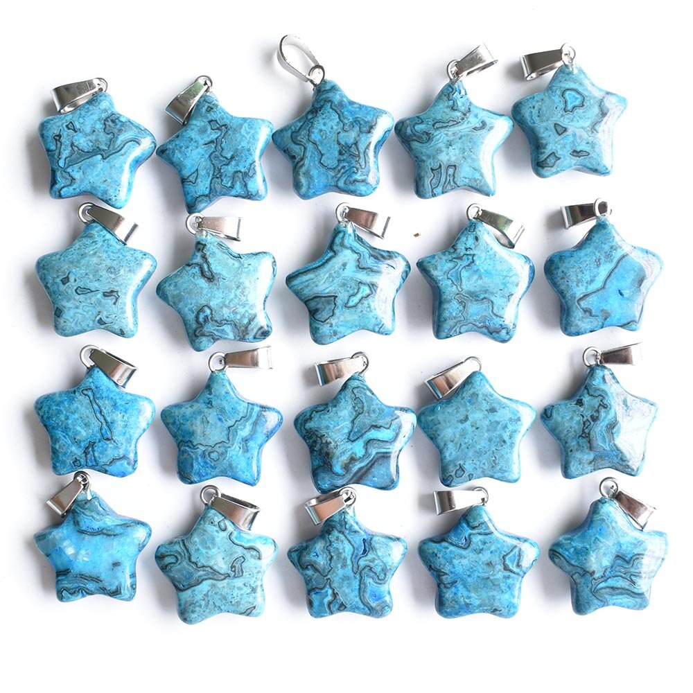 Verschiedene naturstein mixed star charms anhänger für DIY schmuck machen 24 teile/los freies
