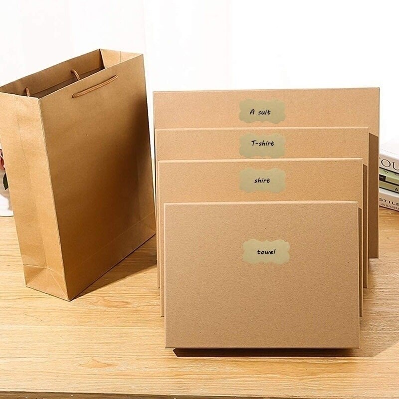 Adhesivo de Papel Kraft para escribir a mano pegatinas de conveniencia, sellado de etiqueta adhesiva de piel de vaca para clasificación de cocina, etiquetas de DIY, 300 Uds. Por rollo
