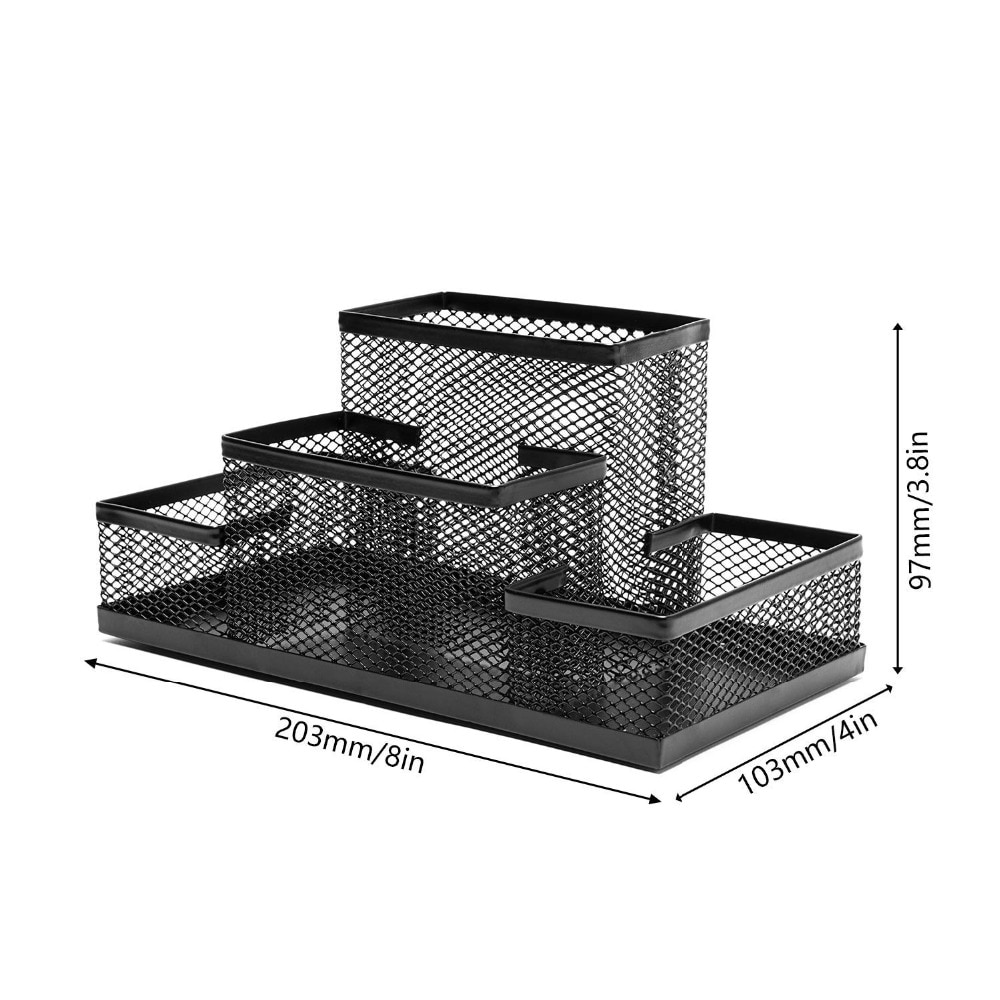 XRHYY Mesh Desk Organizer with 4 Compartments Office Supplies Accessories For Desk Accessories Perfect For Home Office Students