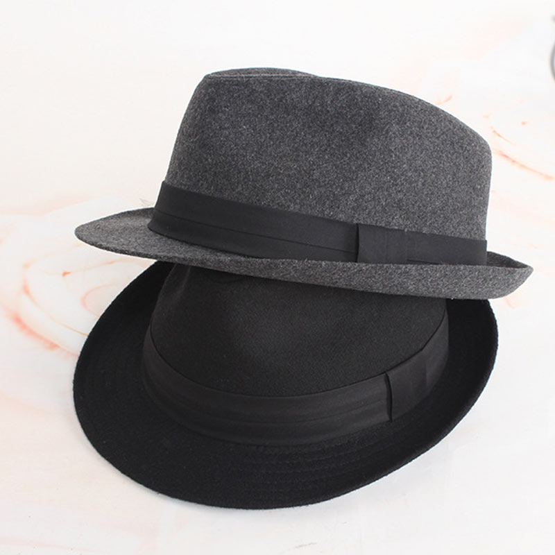 Chapeau fedora en feutre à bord court pour homme, classique, Vintage, noir, panama, automne, hiver,