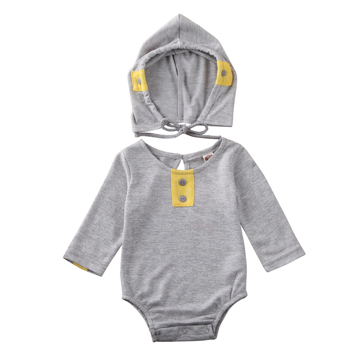 0-24m schattige baby rompertjes voor jongens en meisjes, katoenen jumpsuit met geruite print, bodysuit en hoed: Grijs / 18m