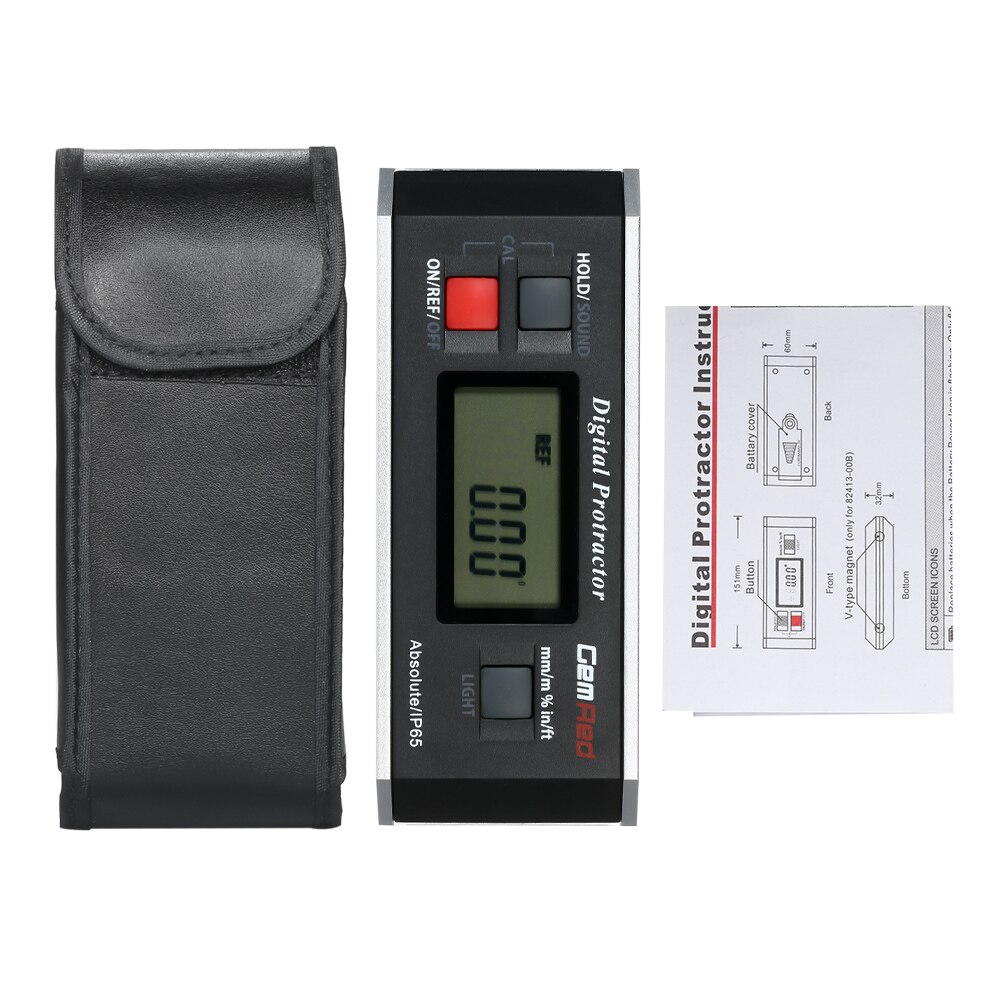 GemRed IP65 Angle Gauge Digital Protractor Inclinometer Angle Finder Gauge Angle Finder Magnetic Base