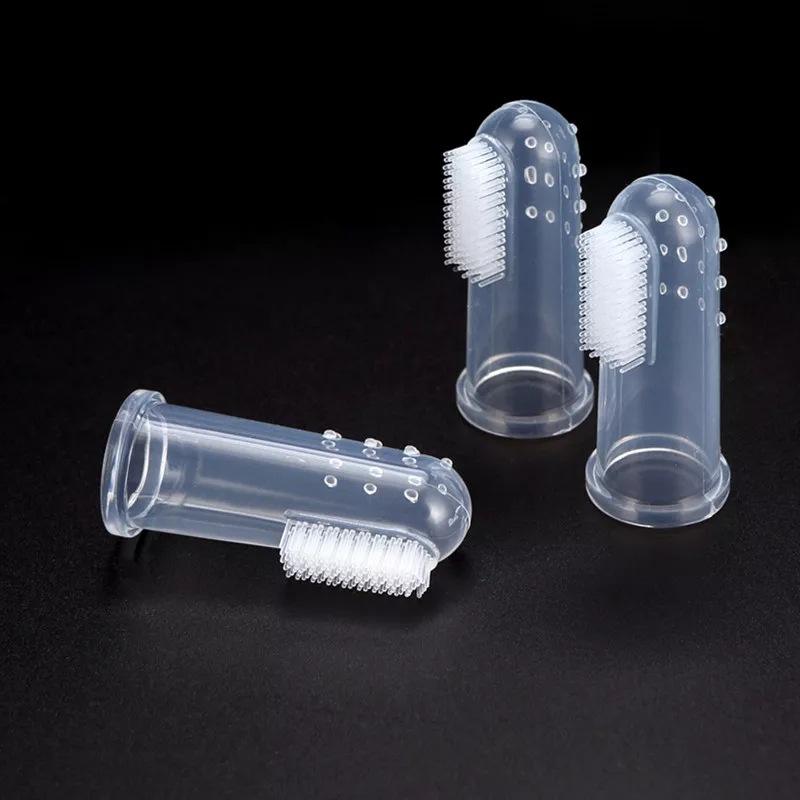 Limpieza de dientes para perros, cepillo de dientes súper suave para dedos, herramienta para dientes transparentes, limpieza de gatos, suministros para cachorros y mascotas, accesorios