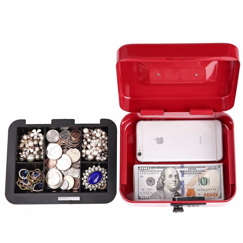 20CM*16CM*9CM Password Small Steel Safe Boxes With Lock Store Content Box Paper Piggy Small Change Bank Card Document Boxes