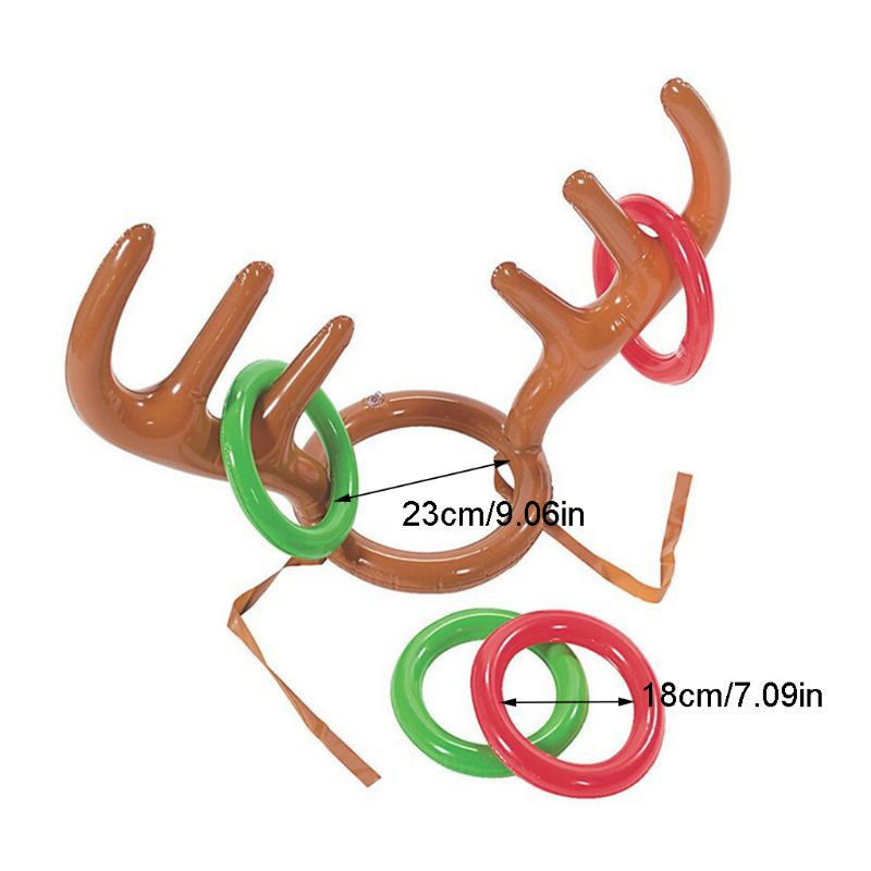 1 pc jule oppustelige rensdyr gevir ring kaste spil julefest sjov rekvisitter 72xc