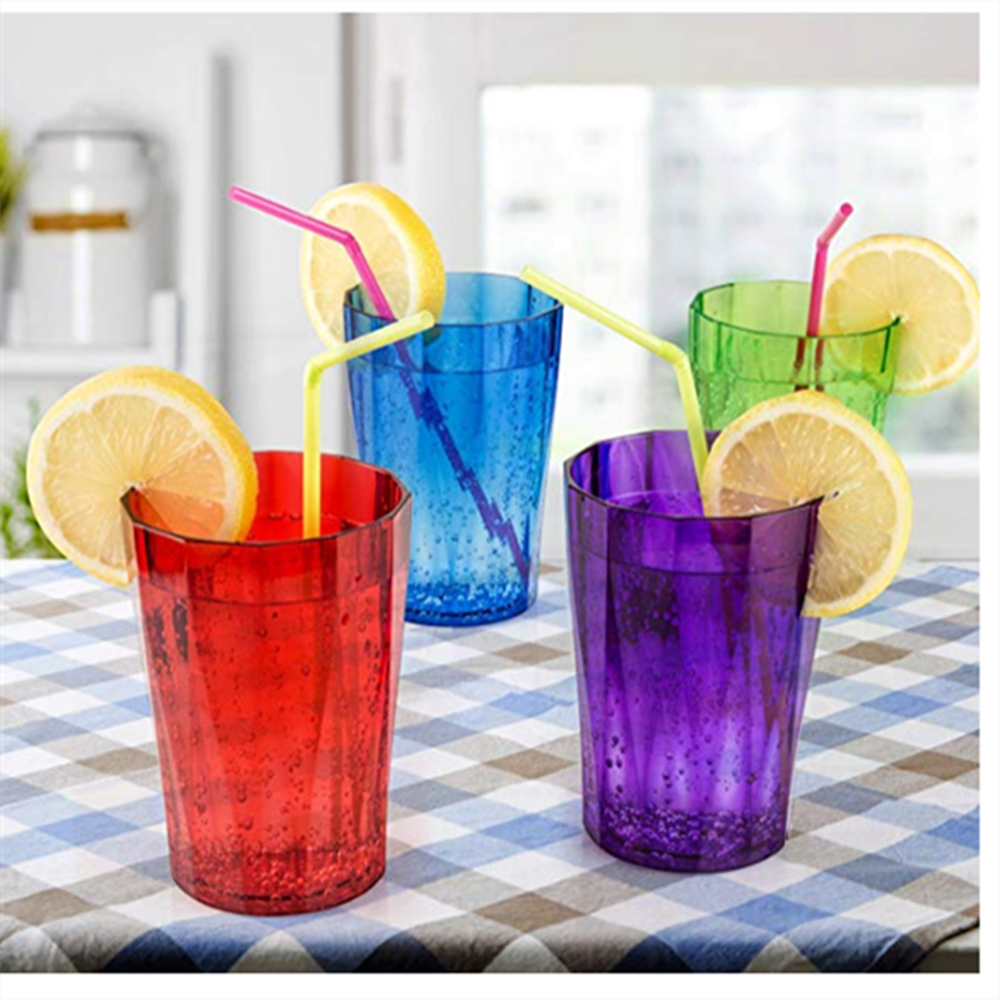 Epvsr 24 Pcs 13 Oz Herbruikbare Onbreekbare Bpa-vrij Plastic Cup Tuimelaars In 5 Verschillende Kleuren