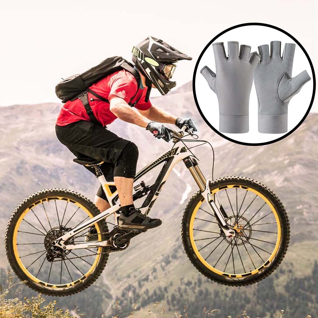 vélo demi doigt gants anti-dérapant choc pêche gants respirant UV Protection Sports de plein air gants vtt route gants