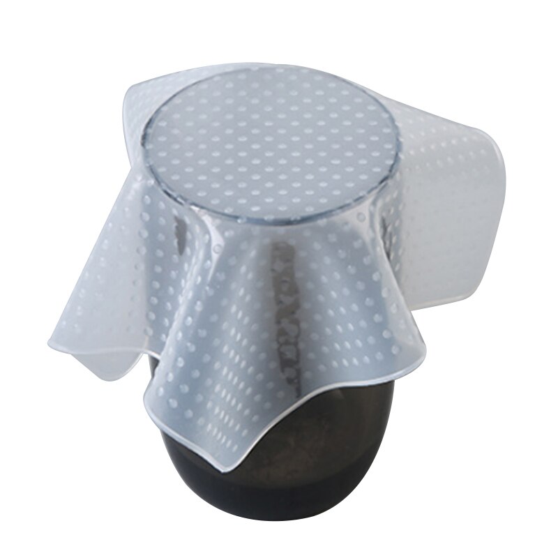4pcs Saran Wraps Kitchen Storage Silicone Cling Film Durable Food Wrap Film Reusable Food Fresh Keep Silicone Wraps Seal Cover