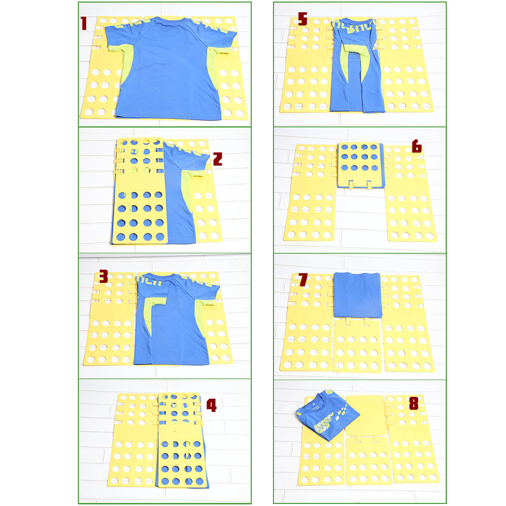 Tablero plegable para ropa, doblador de ropa para adultos/niños, doblador de plástico práctico, separa todas las tallas, dobla rápidamente la ropa, camisetas