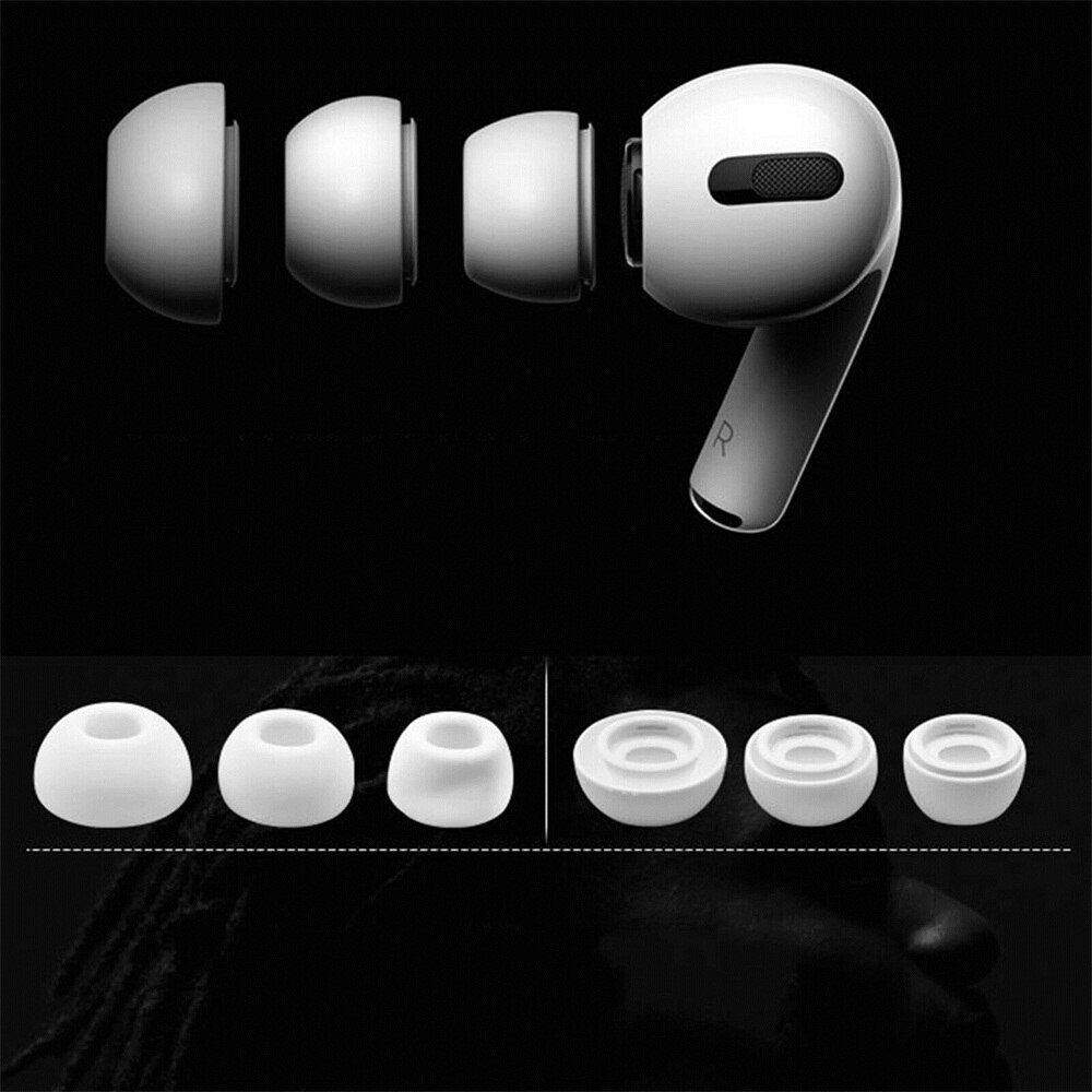 Silicone macio orelha dicas anti deslizamento earbud earplug para airpods pro substituição fones de ouvido eartips capa l m s perfeito se encaixa branco