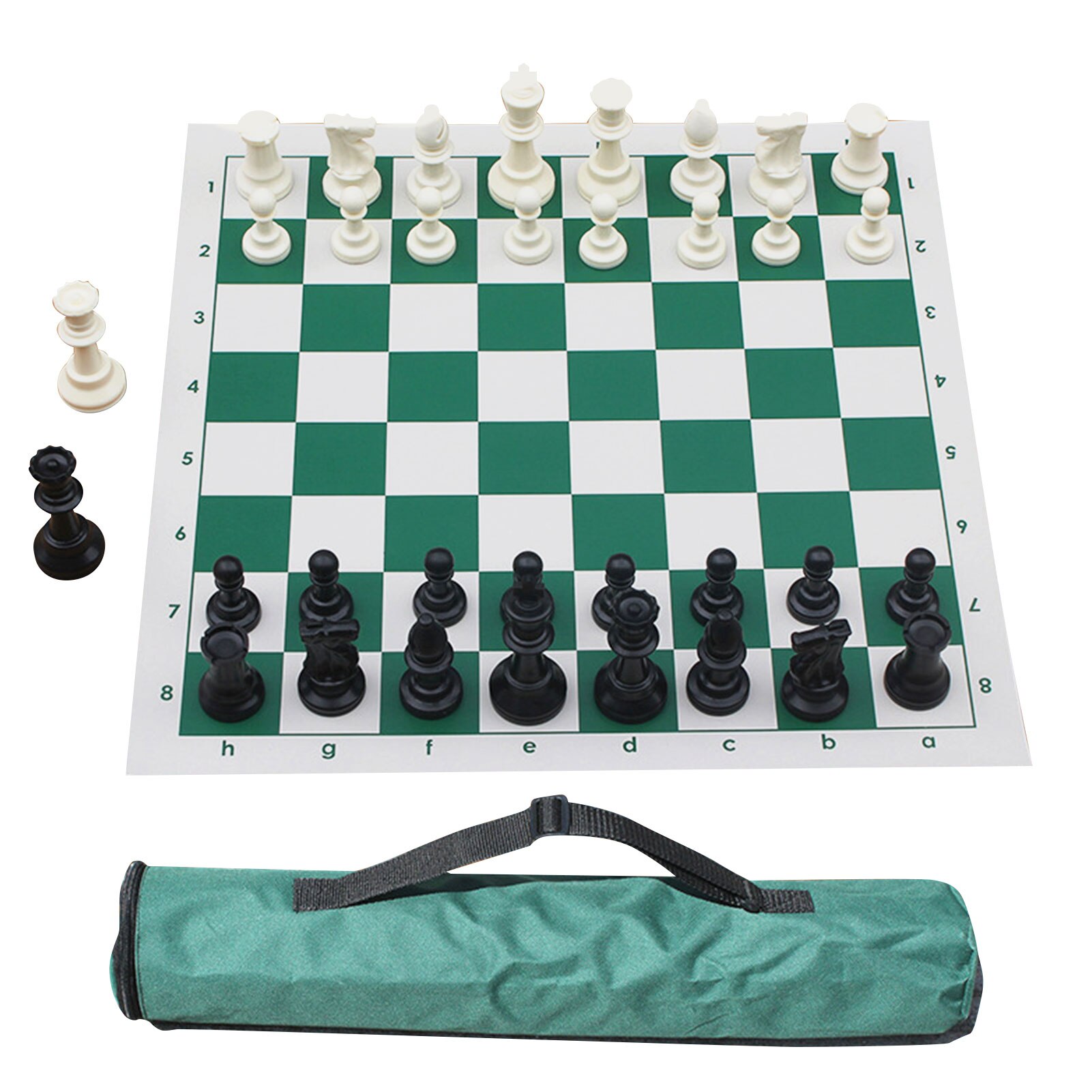 Medieval Wooden Chess Set Tournament Chess With Vinyl Chessboard Board Games Travel Chess Pieces Board Game Kids Toy